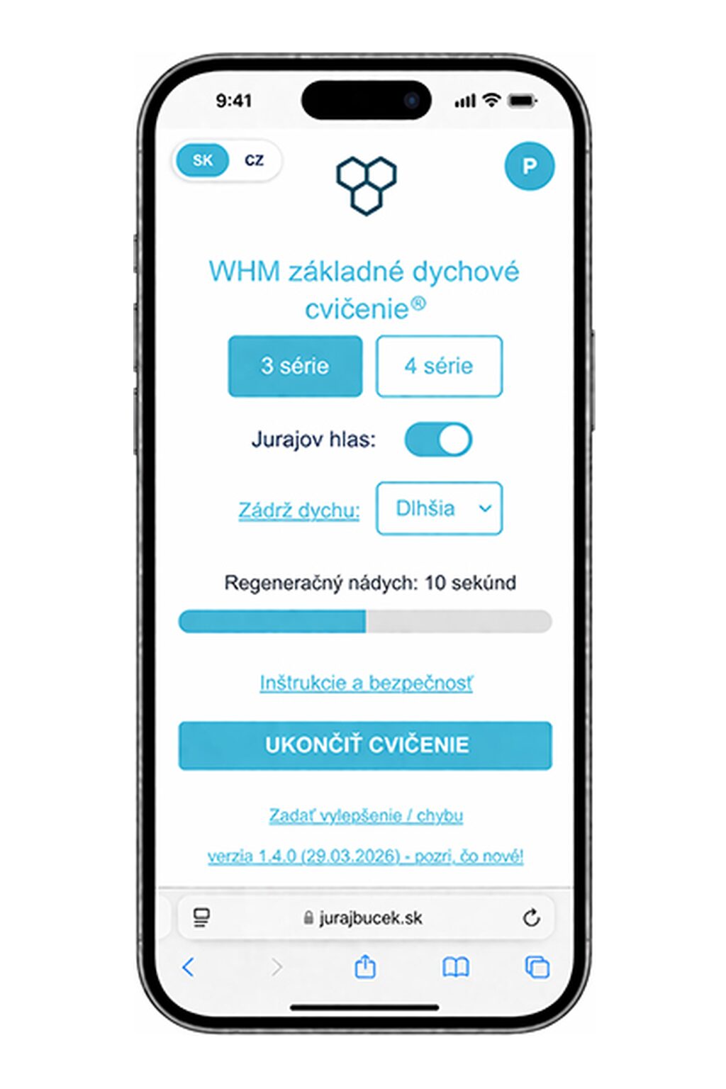 wim hof method aplikácia whm základné dychové cvičenie regeneračný nádych