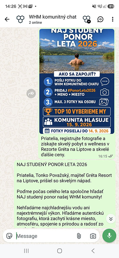 Súťaže a spoločné výzvy vo WHM komunite