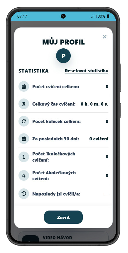 Česká verzia aplikácie – ďalšia obrazovka