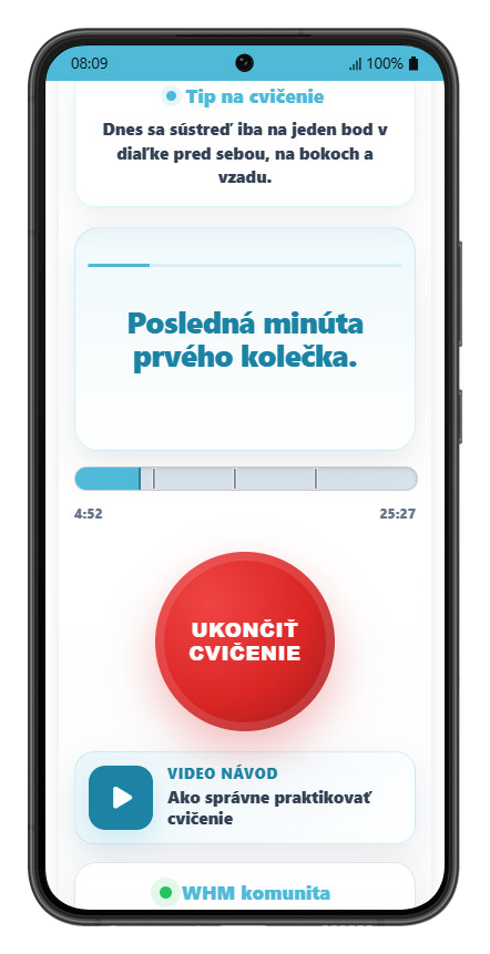 Cvičenie – 1. koliečko, ďalšia fáza