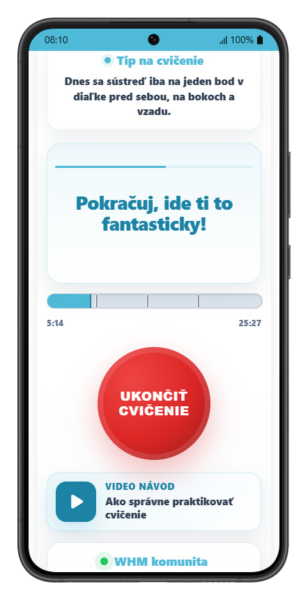 Vedenie počas cvičenia 1
