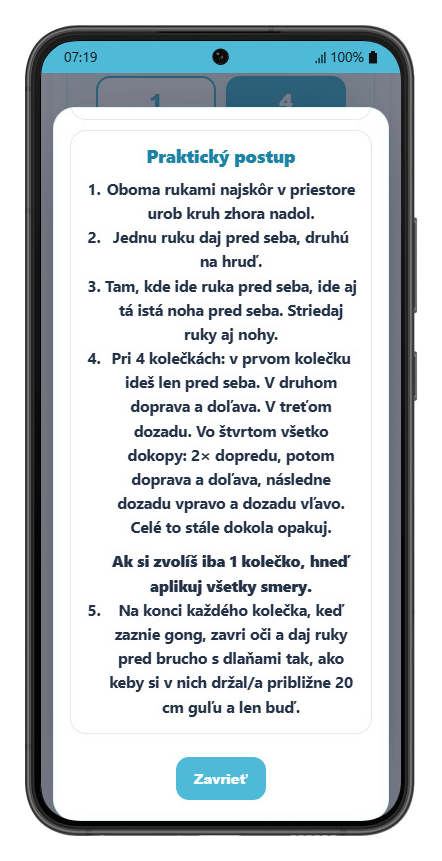 Praktický postup cvičenia