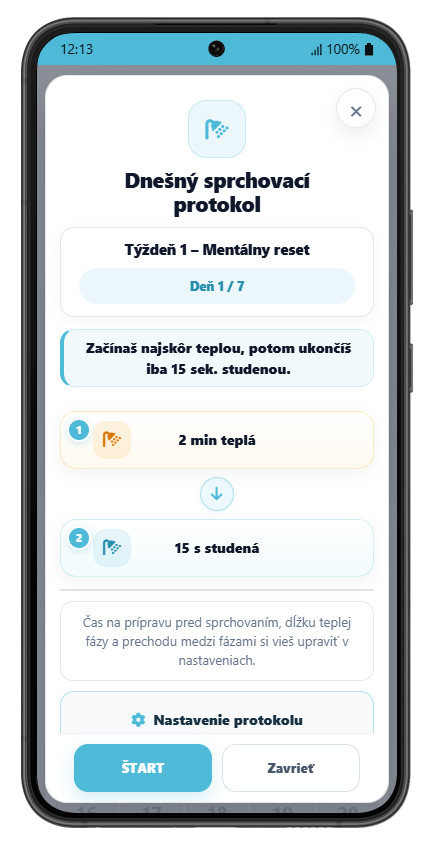 WHM Studená sprcha – dnešný protokol