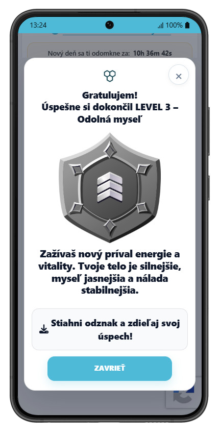 Dosiahnutý level 3