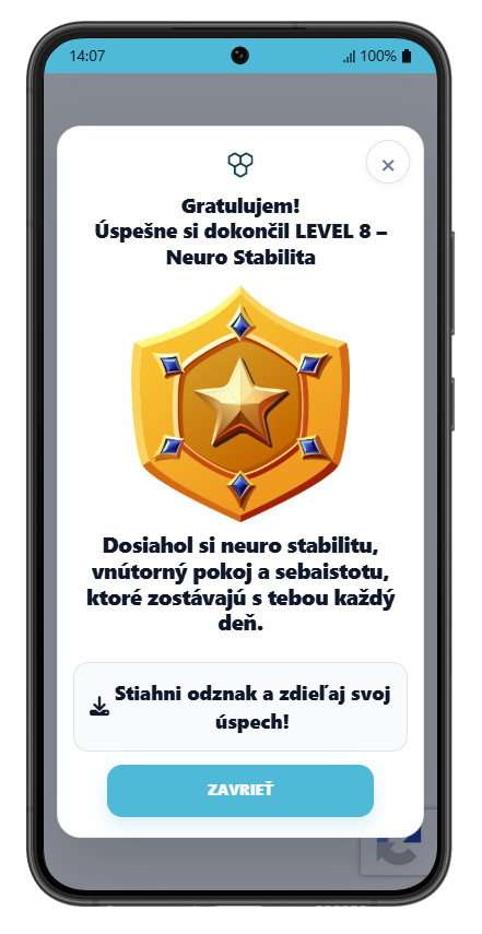WHM Studená sprcha – dosiahnutý level 8