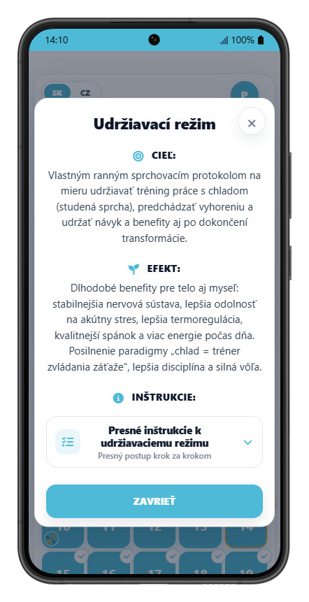 Inštrukcie udržiavacieho režimu