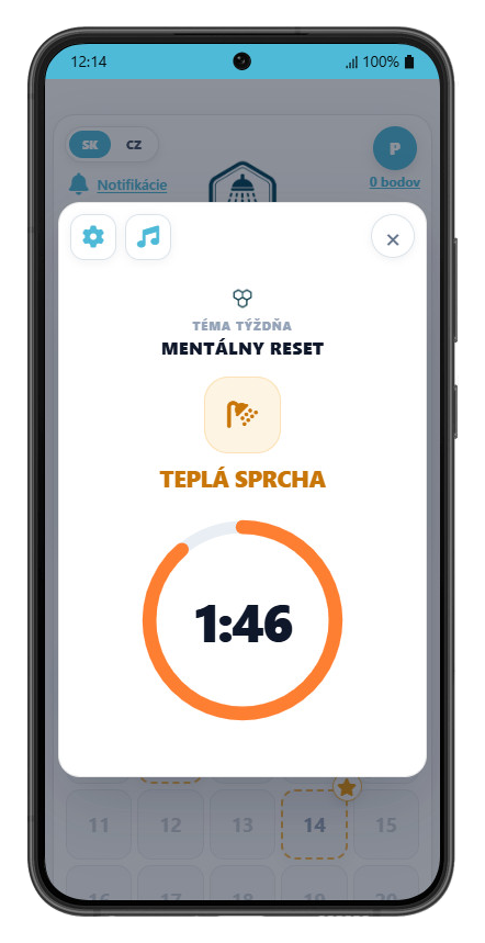 WHM Studená sprcha – teplá fáza