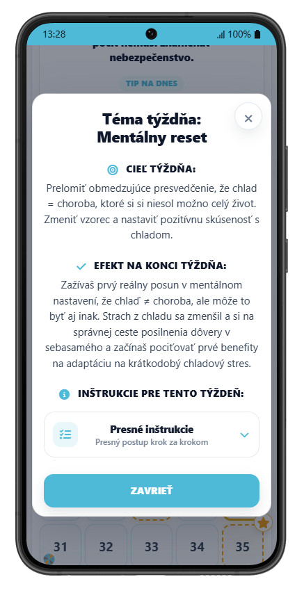 WHM Studená sprcha – cieľ a téma prvého týždňa