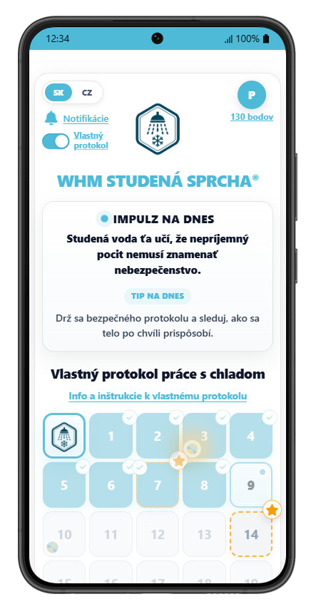 WHM Studená sprcha – vlastný protokol