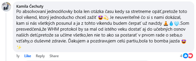 Referencia účastníka WHM víkendovky 14