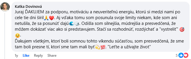 Referencia účastníka WHM víkendovky 15