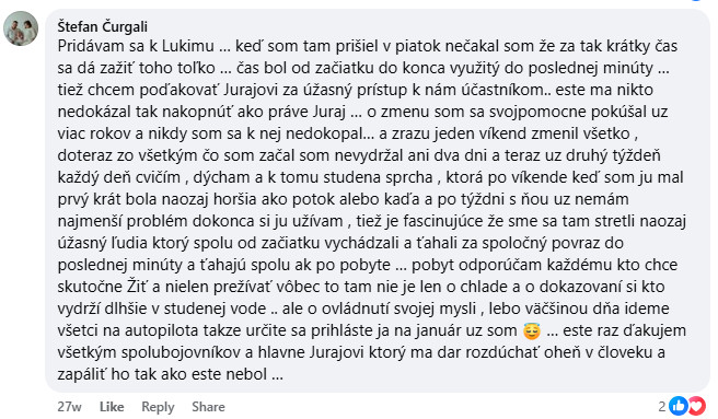 Referencia účastníka WHM víkendovky 8